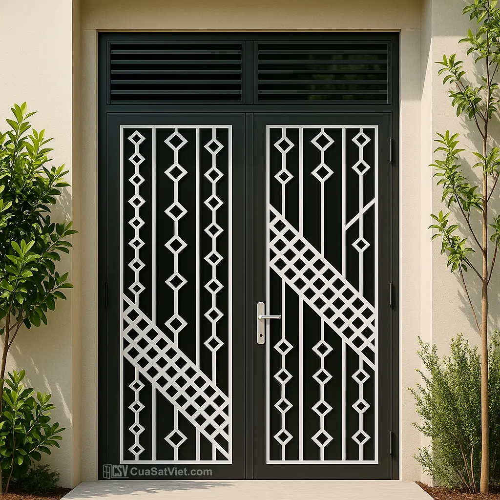 Vẻ đẹp tối giản và tiện nghi từ mẫu cửa sắt 2 cánh chống trộm cao cấp cho không gian sống.