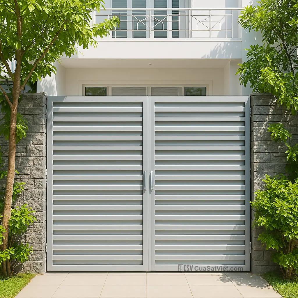 Vẻ đẹp tối giản và tiện nghi từ mẫu cửa sắt 2 cánh mặt tiền cho không gian sống.