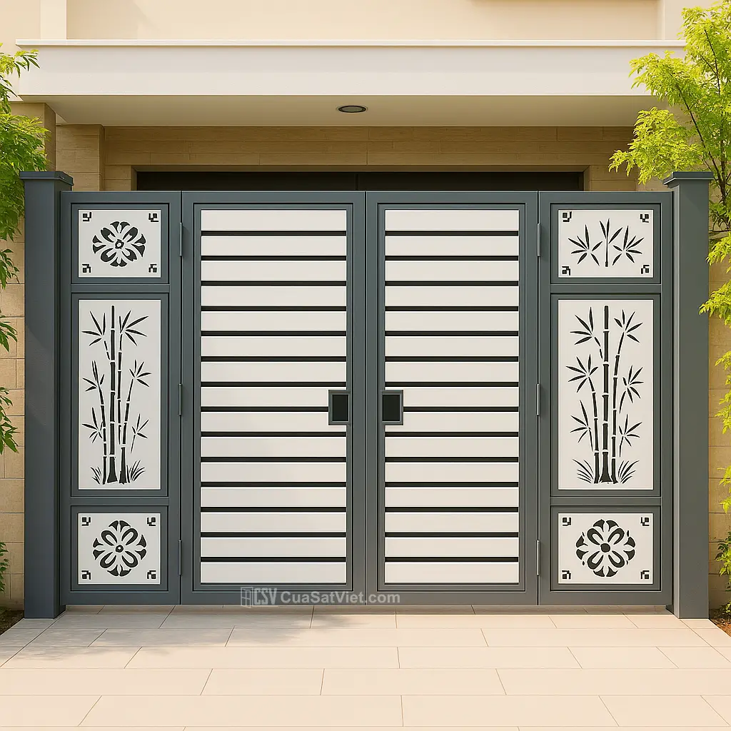 Cấu trúc chắc chắn đảm bảo cửa sắt 4 cánh đơn giản giữ an toàn cho cả gia đình