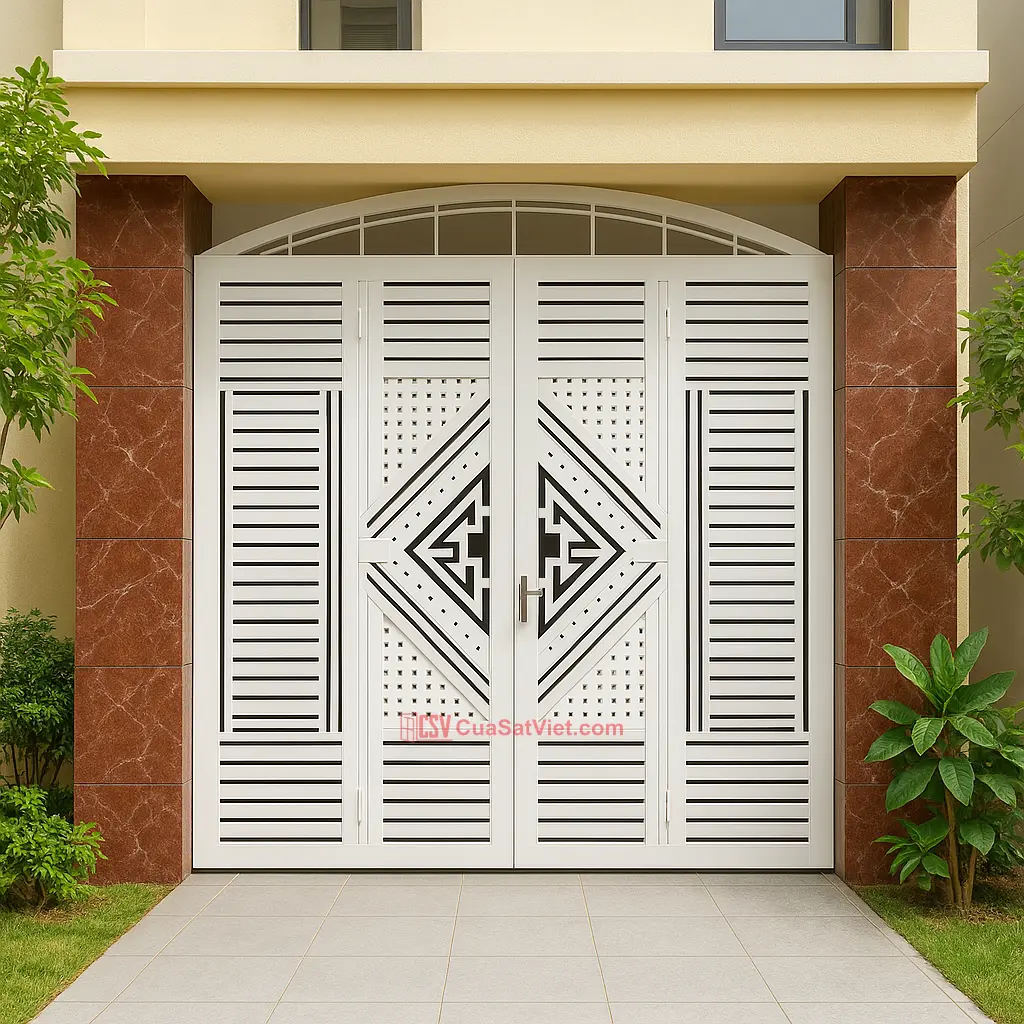 Mẫu cửa sắt 4 cánh đẹp kiểu Nhật Bản kết hợp giữa thẩm mỹ và độ bền cao