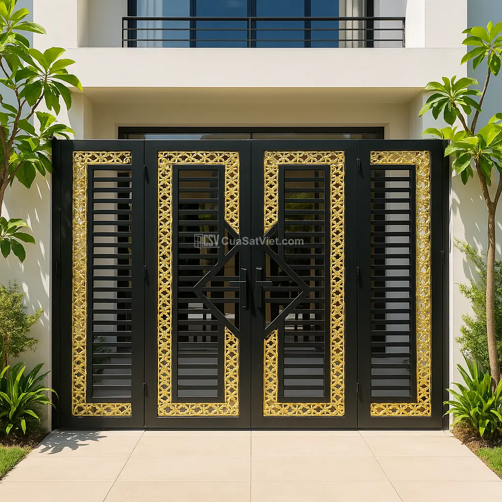 Dòng sản phẩm cửa sắt 4 cánh đẹp cho nhà mặt tiền mang lại vẻ đẹp sang trọng cho mặt tiền