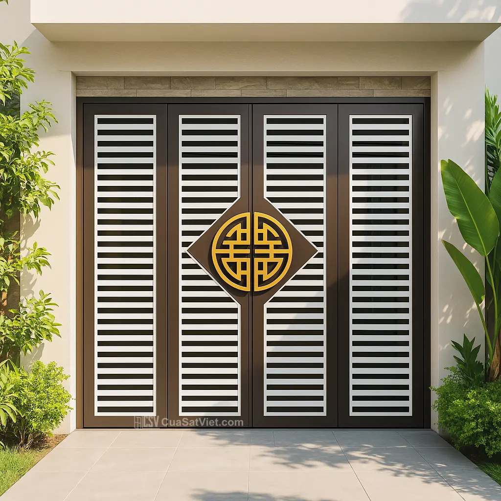 Dòng sản phẩm cửa sắt 4 cánh đẹp dễ lau chùi được ưa chuộng trong các công trình dân dụng hiện đại