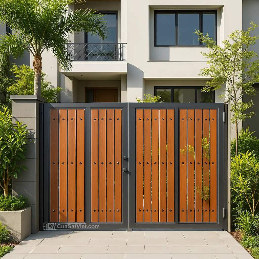 Dòng cửa sắt 4 cánh đơn giản cao cấp kết hợp tốt giữa thẩm mỹ và độ bền chắc