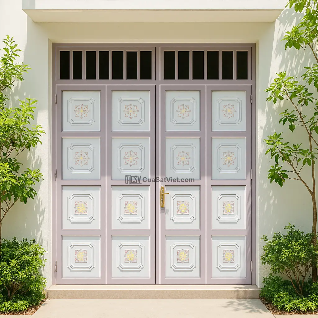 Cửa cổng cửa sắt 4 cánh đẹp cửa trước nhà mang lại vẻ đẹp sang trọng cho mặt tiền