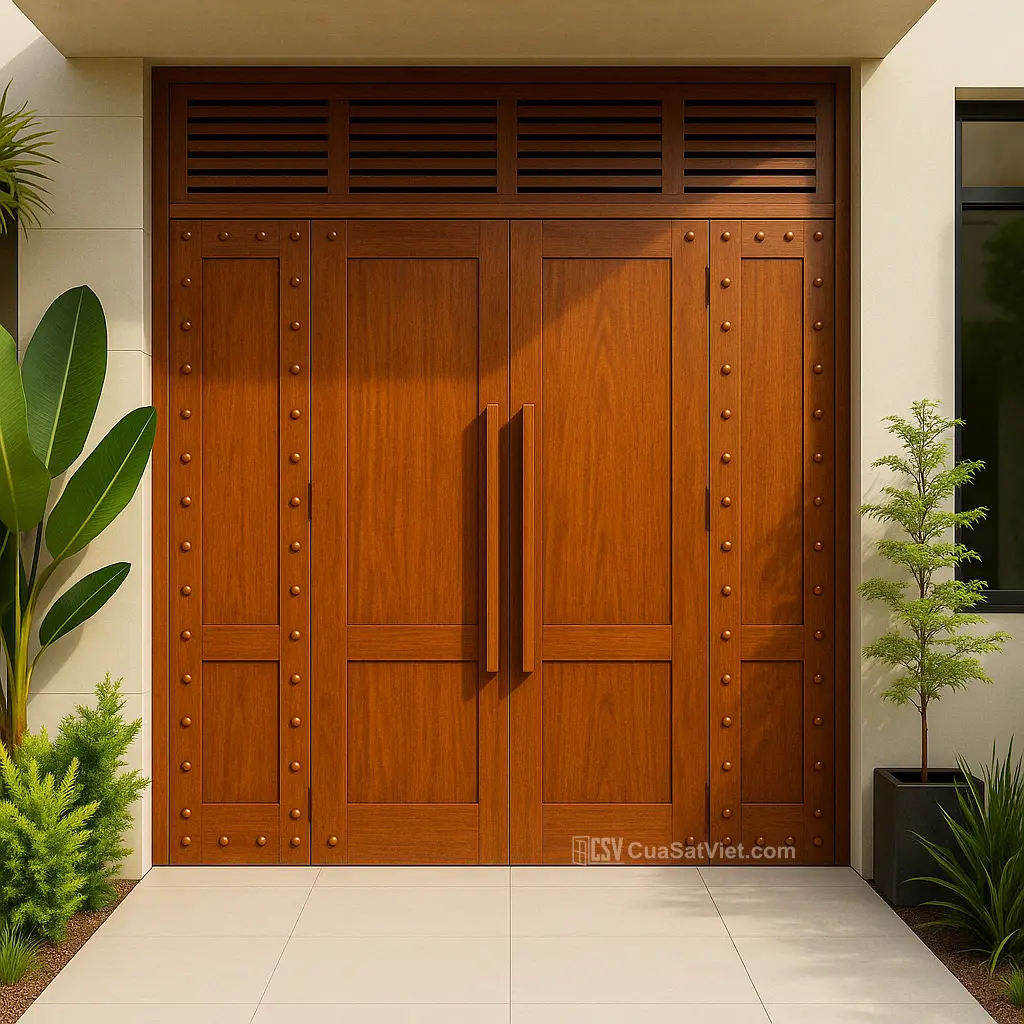 Thiết kế cách âm giúp cửa sắt 4 cánh giả gỗ mang lại sự yên tĩnh cần thiết