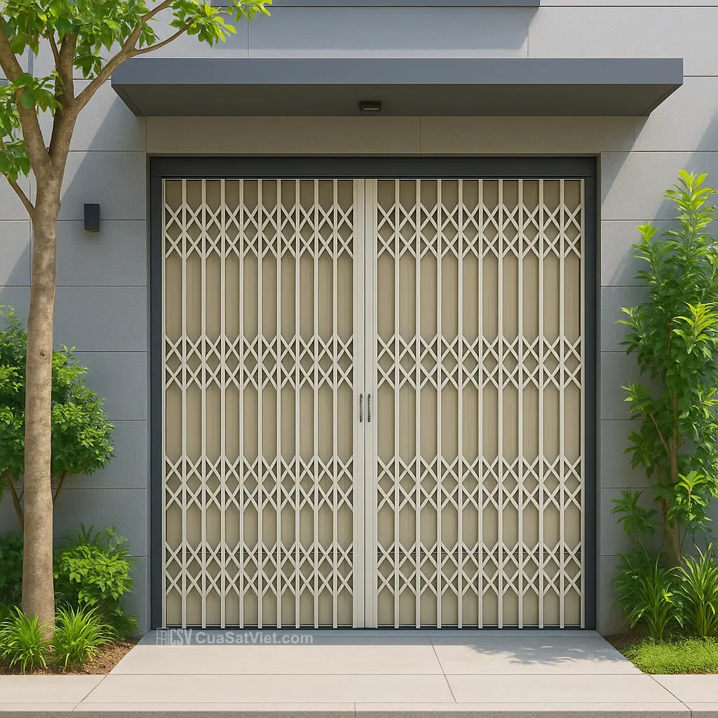 Cửa cửa kéo 2 cánh thiết kế sang trọng tiết kiệm diện tích, vận hành trơn tru