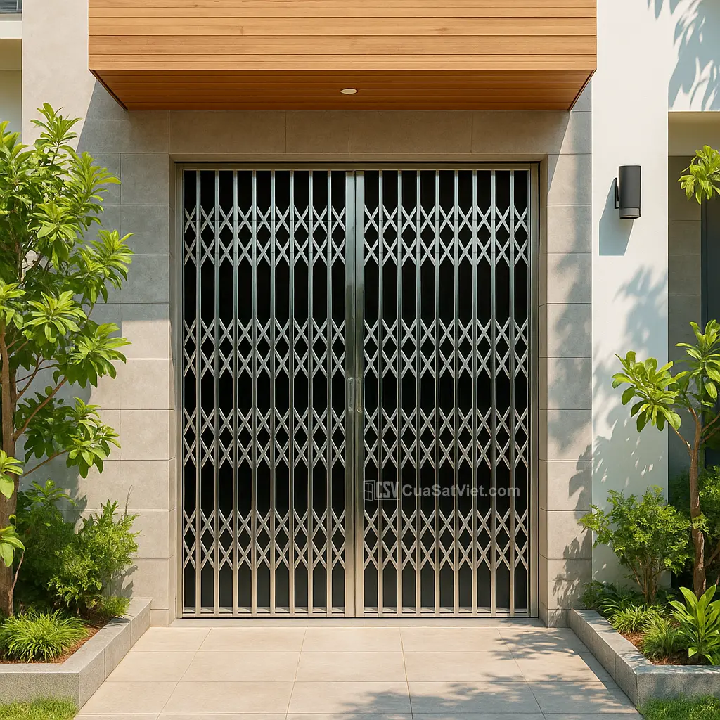 Mẫu cửa kéo inox 1 cánh giúp mở rộng không gian sống