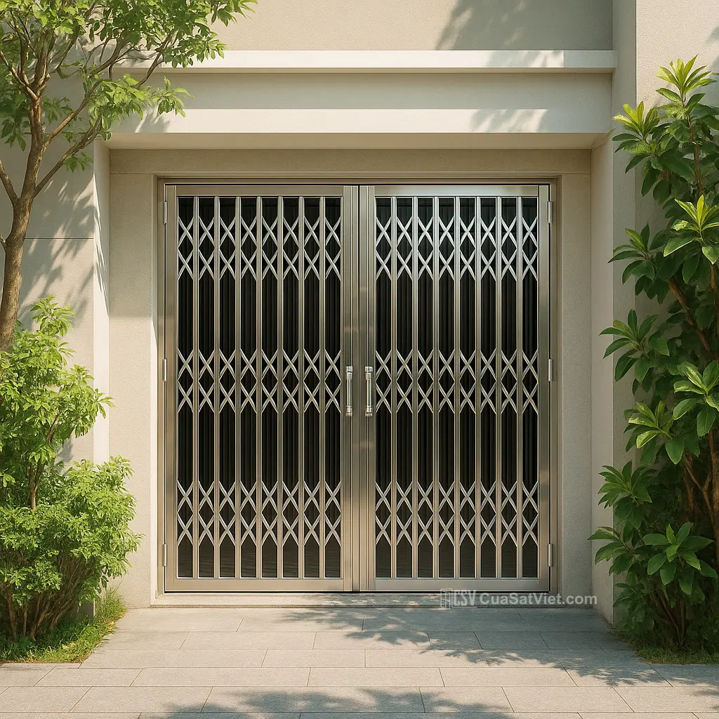 Thiết kế cửa kéo inox cho cửa hàng hiện đại và tinh tế