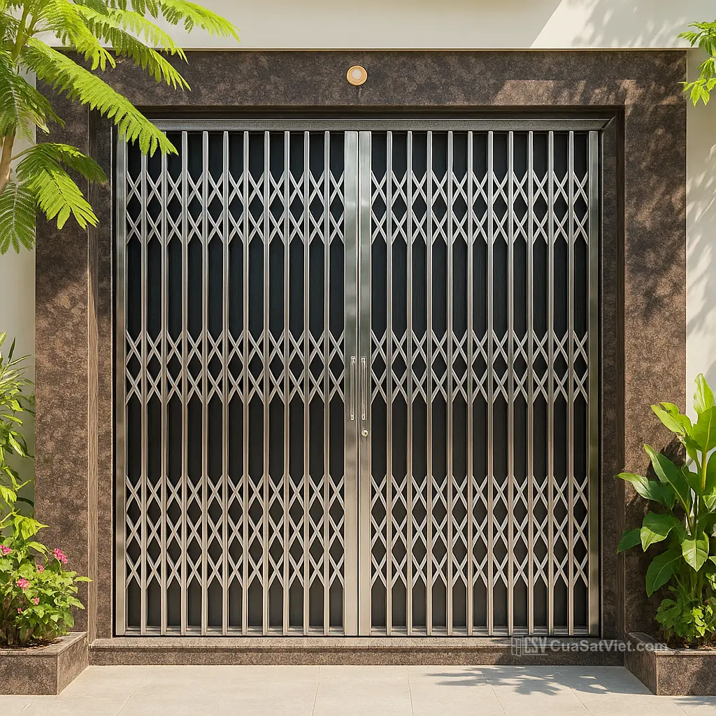 Mẫu cửa kéo inox đẹp đẹp mắt, tiện lợi cho nhà ở hiện đại