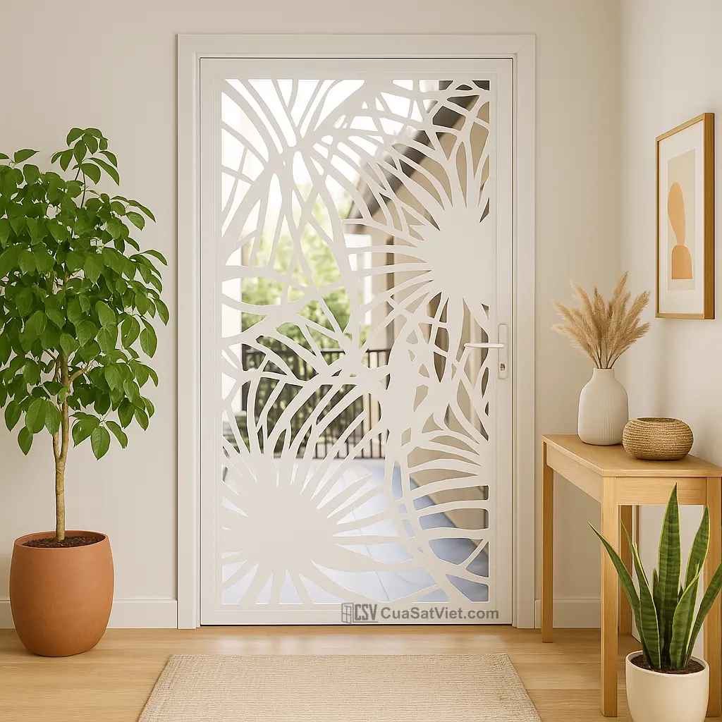 Cửa sắt 1 cánh mỹ thuật 38 là giải pháp tối ưu kết hợp thẩm mỹ và bảo vệ cho căn nhà.