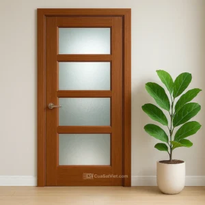 cửa sắt 1 cánh giả gỗ sang trọng