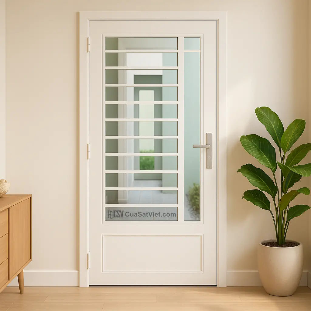 Giải pháp an toàn và tinh tế với cửa sắt 1 cánh kiểu pháp.