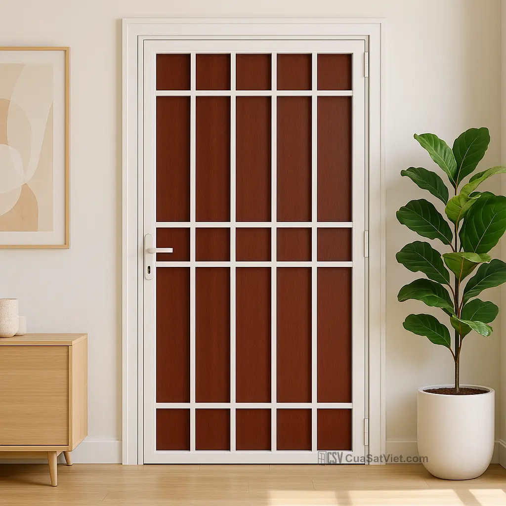 Thiết kế cửa sắt 1 cánh mẫu mới nhất giúp tăng tính thẩm mỹ cho không gian.