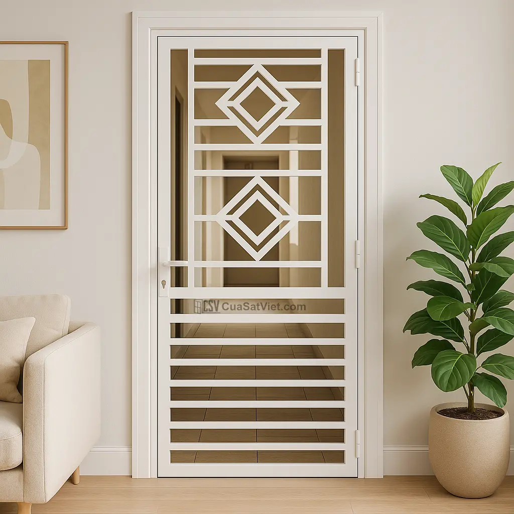 Thiết kế cửa sắt 1 cánh mỹ thuật 3 giúp không gian sống vừa an toàn vừa nổi bật hơn.