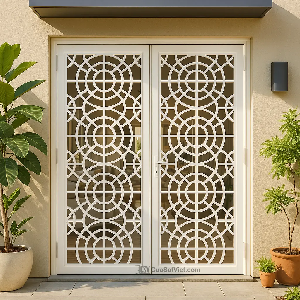 Mẫu cửa sắt 2 cánh cnc chống ồn là lựa chọn tối ưu cho ngôi nhà hiện đại.