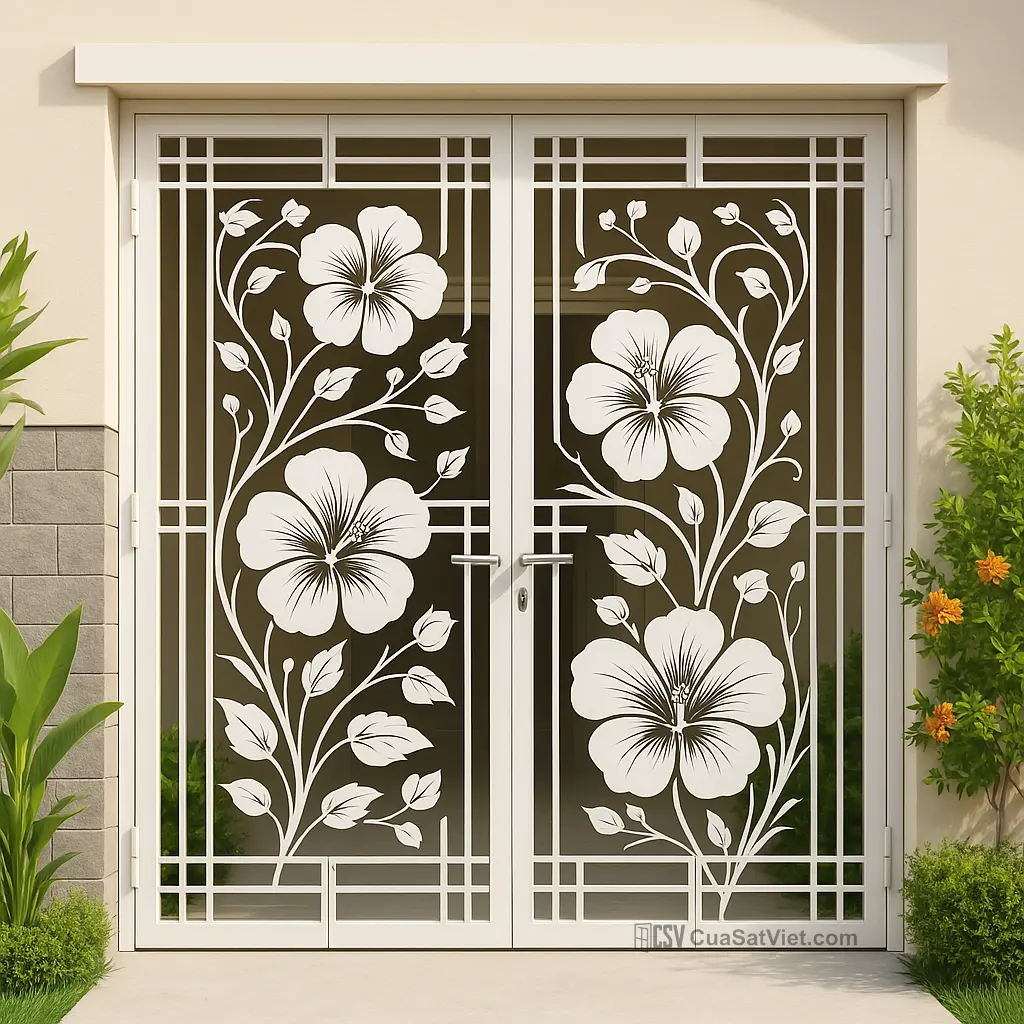 Mẫu cửa sắt 4 cánh cnc đồng bộ nội thất là lựa chọn tối ưu cho ngôi nhà hiện đại.