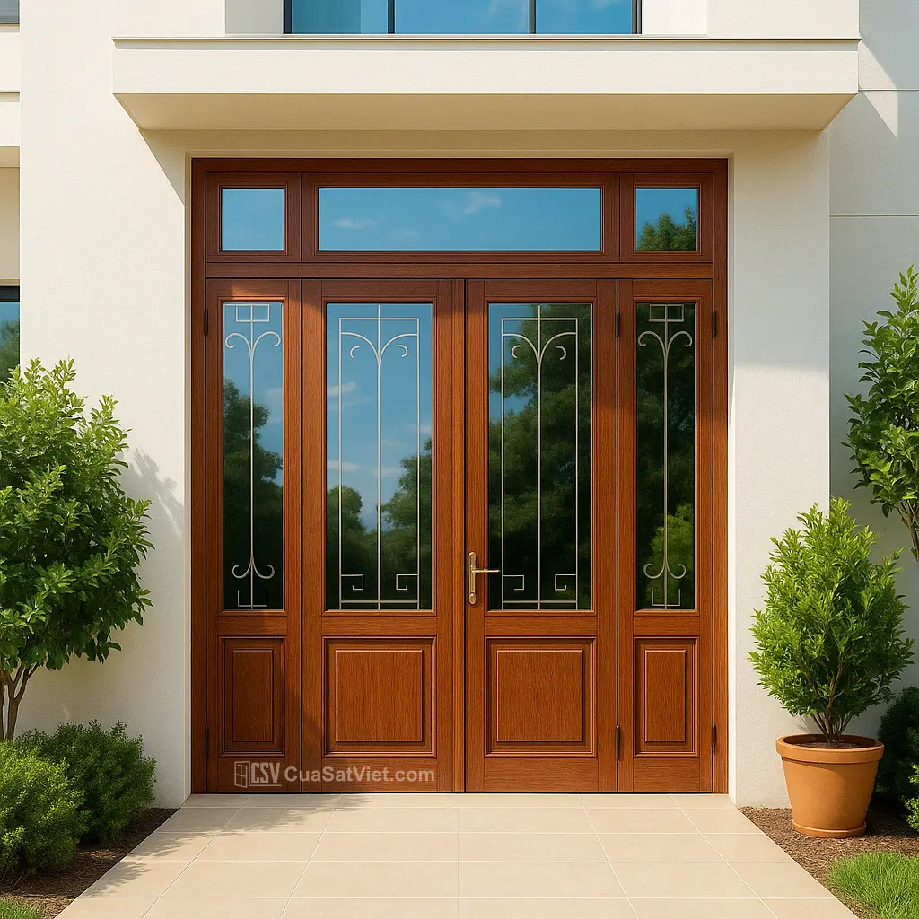 Lựa chọn cửa sắt 4 cánh giả gỗ giá rẻ giúp tiết kiệm mà vẫn đảm bảo đẹp