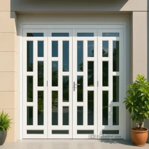 cửa sắt 4 cánh kết hợp kính hiện đại