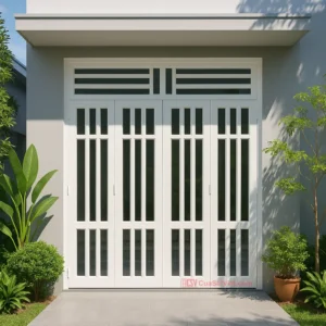 cửa sắt 4 cánh trơn bản to cao cấp