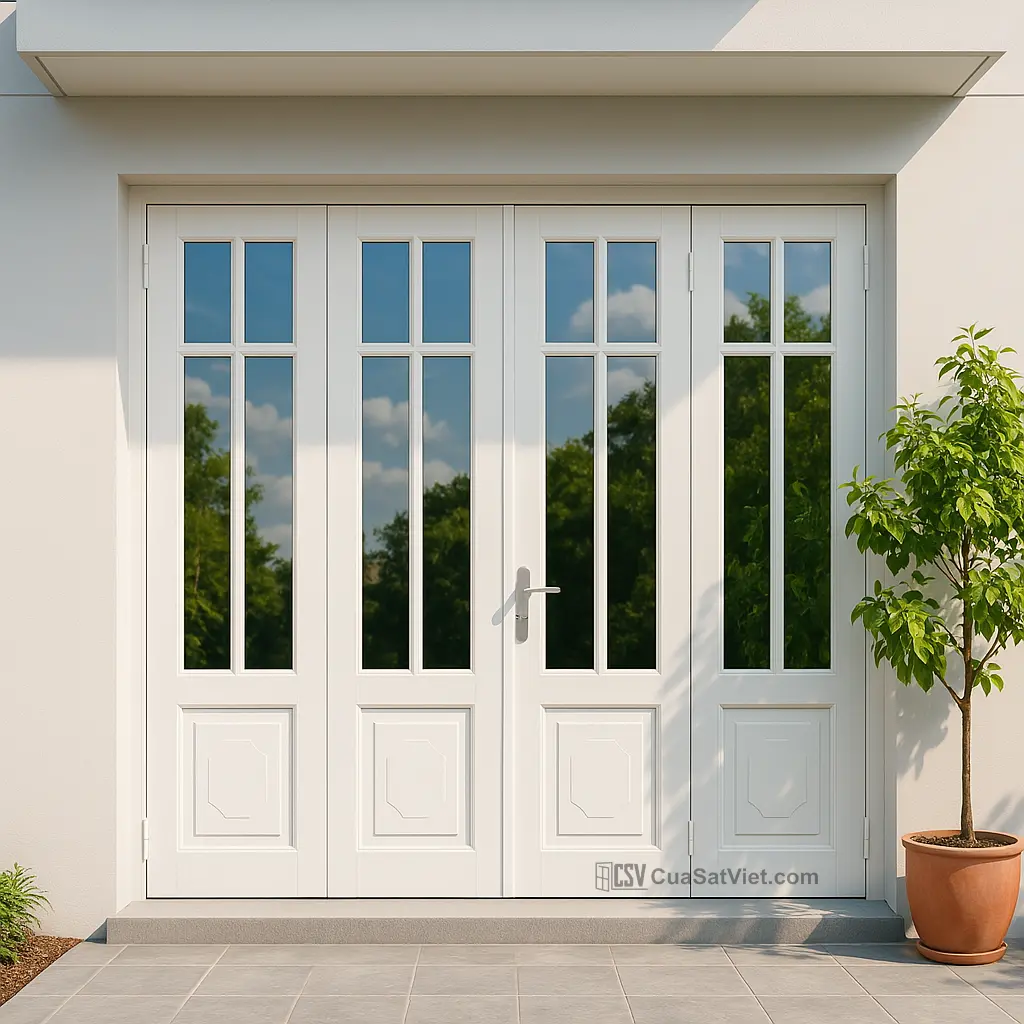 Dòng sản phẩm cửa sắt 4 cánh đẹp bền màu kết hợp giữa thẩm mỹ và độ bền cao