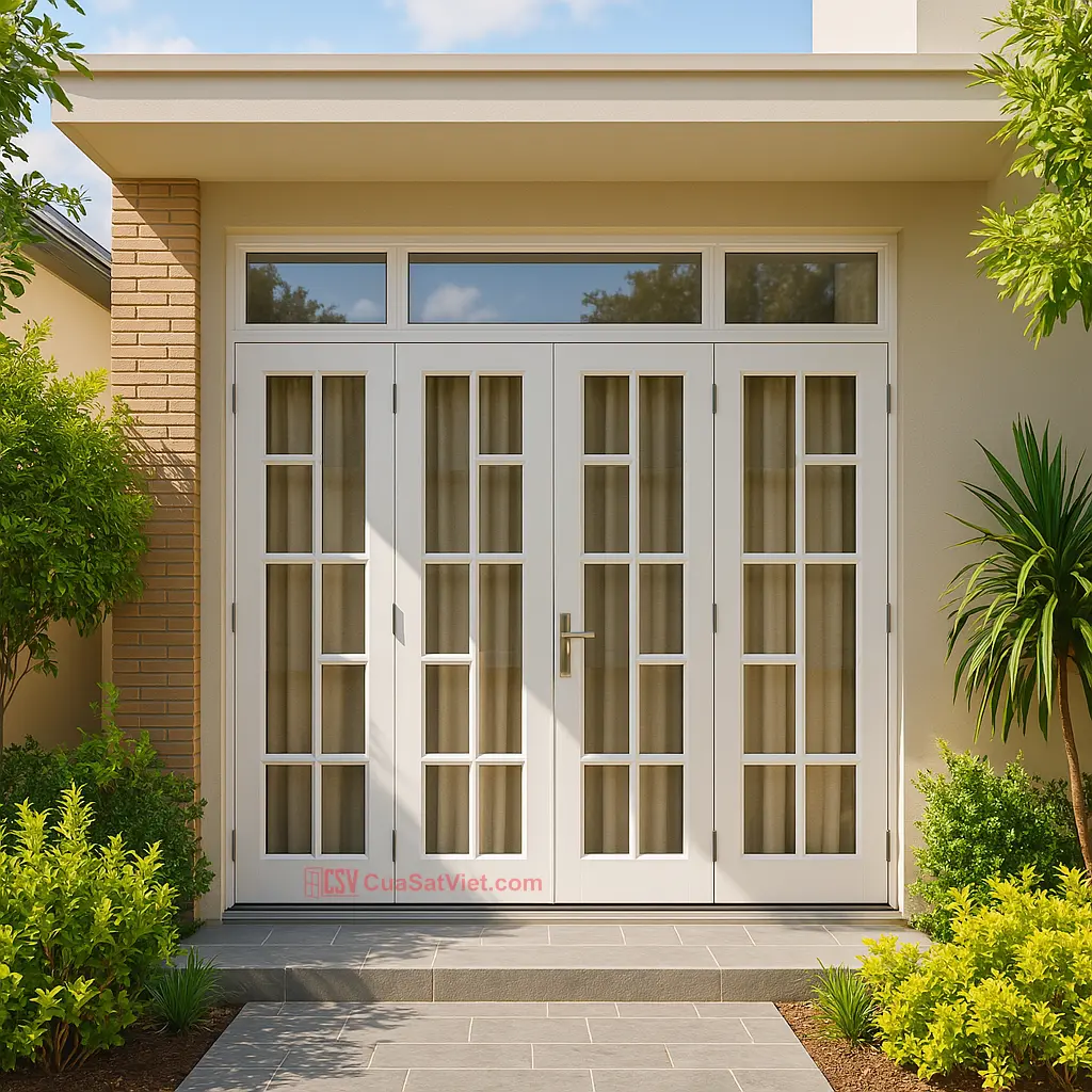 Dòng sản phẩm cửa sắt 4 cánh đẹp kiểu lùa ngang có màu sắc trang nhã và kiểu dáng khỏe khoắn