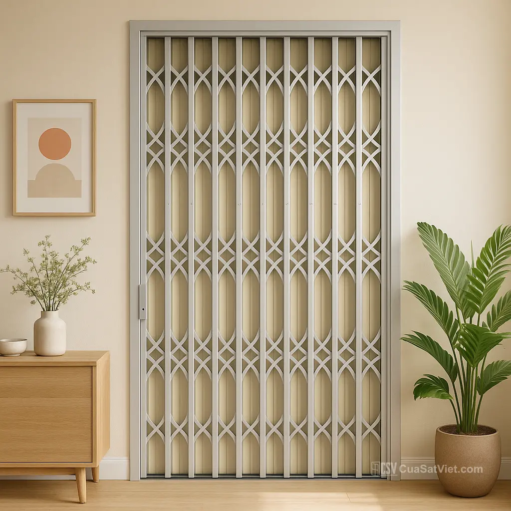 Thiết kế cửa sắt kéo 1 cánh cho ban công chống gỉ bền bỉ theo thời gian
