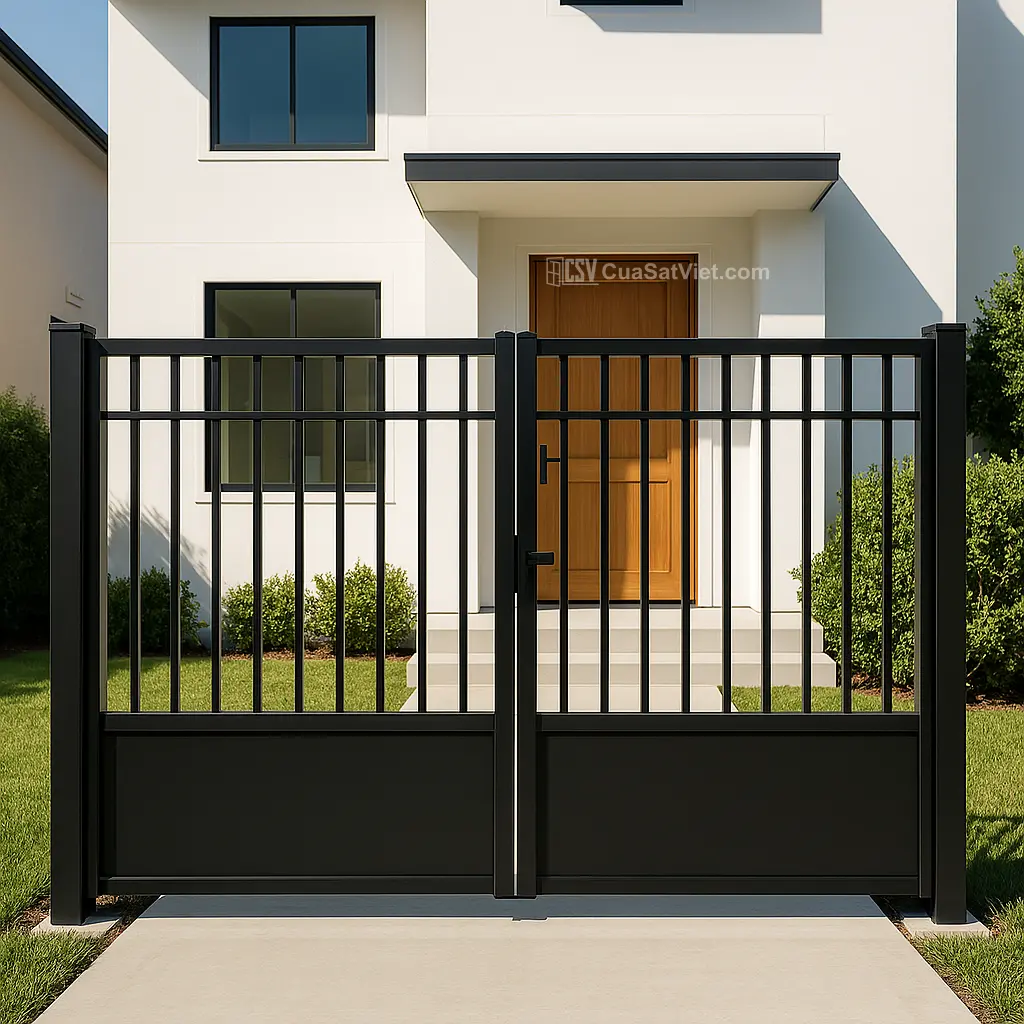 Chịu được điều kiện khắc nghiệt là ưu điểm của hàng rào sắt đẹp ngoài trời.