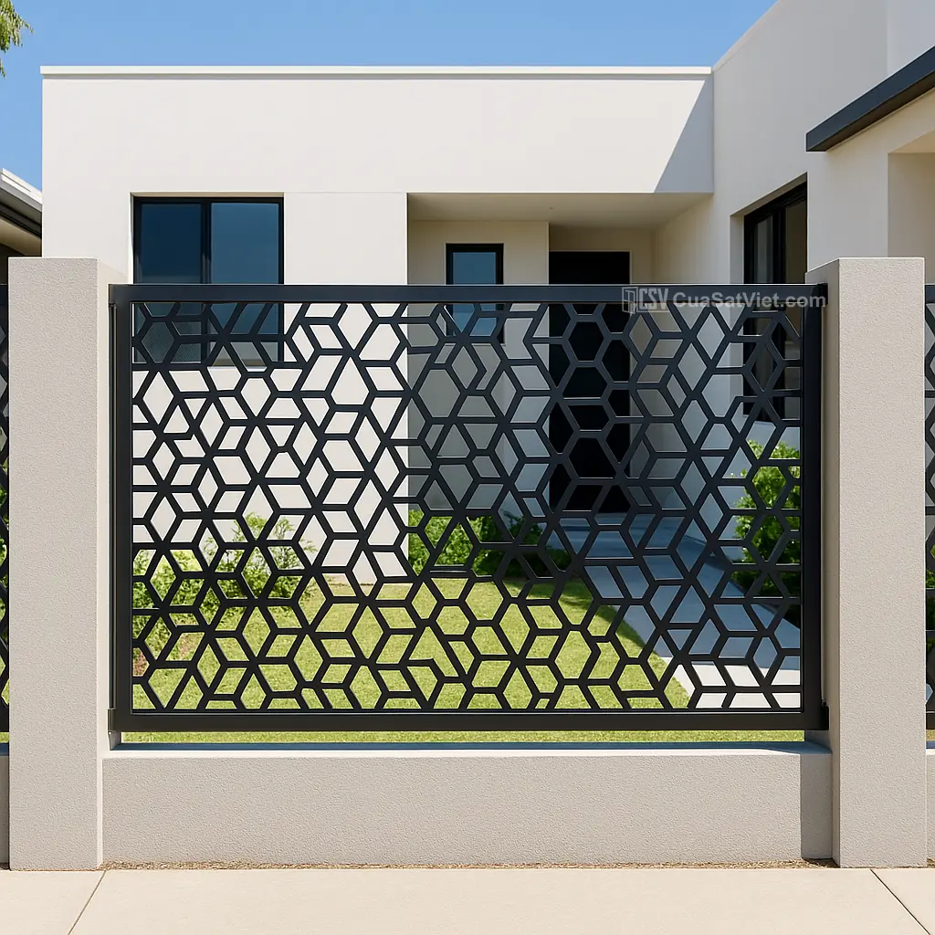 Mẫu hàng rào sắt hộp an toàn giúp yên tâm trong sinh hoạt hằng ngày