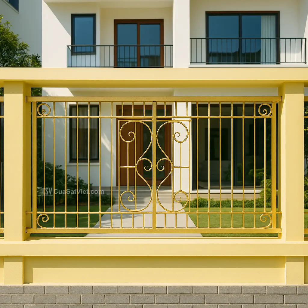 Biệt thự trở nên đẳng cấp hơn khi kết hợp hàng rào sắt đẹp biệt thự.