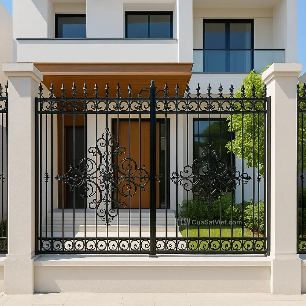 Hàng rào sắt cho khu nghỉ dưỡng thiết kế sang trọng, thu hút khách du lịch