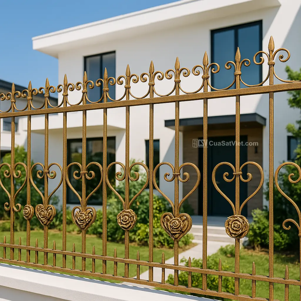 Thiết kế phù hợp diện tích giúp hàng rào sắt đẹp cho nhà ống phát huy tác dụng.