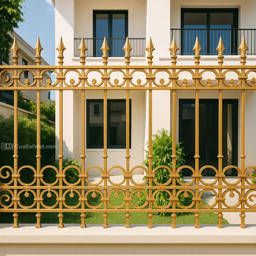 Sân thượng an toàn hơn với thiết kế hàng rào sắt đẹp sân thượng tinh tế.