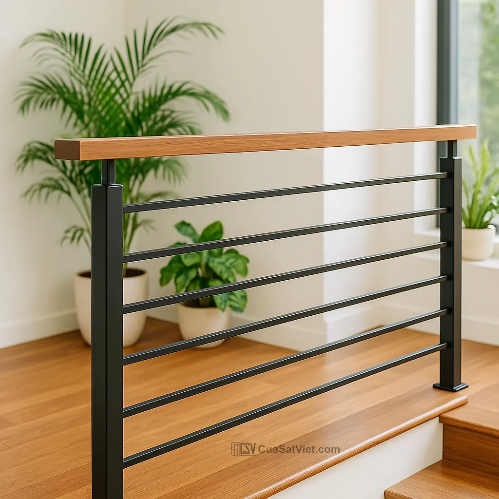 Tay vịn cầu thang sắt phòng thờ trang nhã, giữ sự yên tĩnh, an toàn