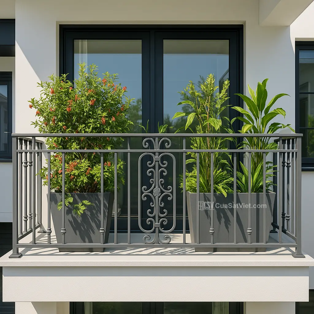 Thiết kế cổ điển của lan can sắt mỹ thuật mang lại vẻ sang trọng vượt thời gian