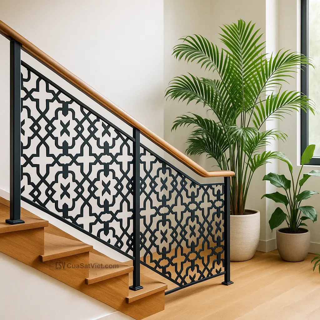 Lắp ráp nhanh giúp lan can sắt cầu thang tiết kiệm chi phí nhân công.