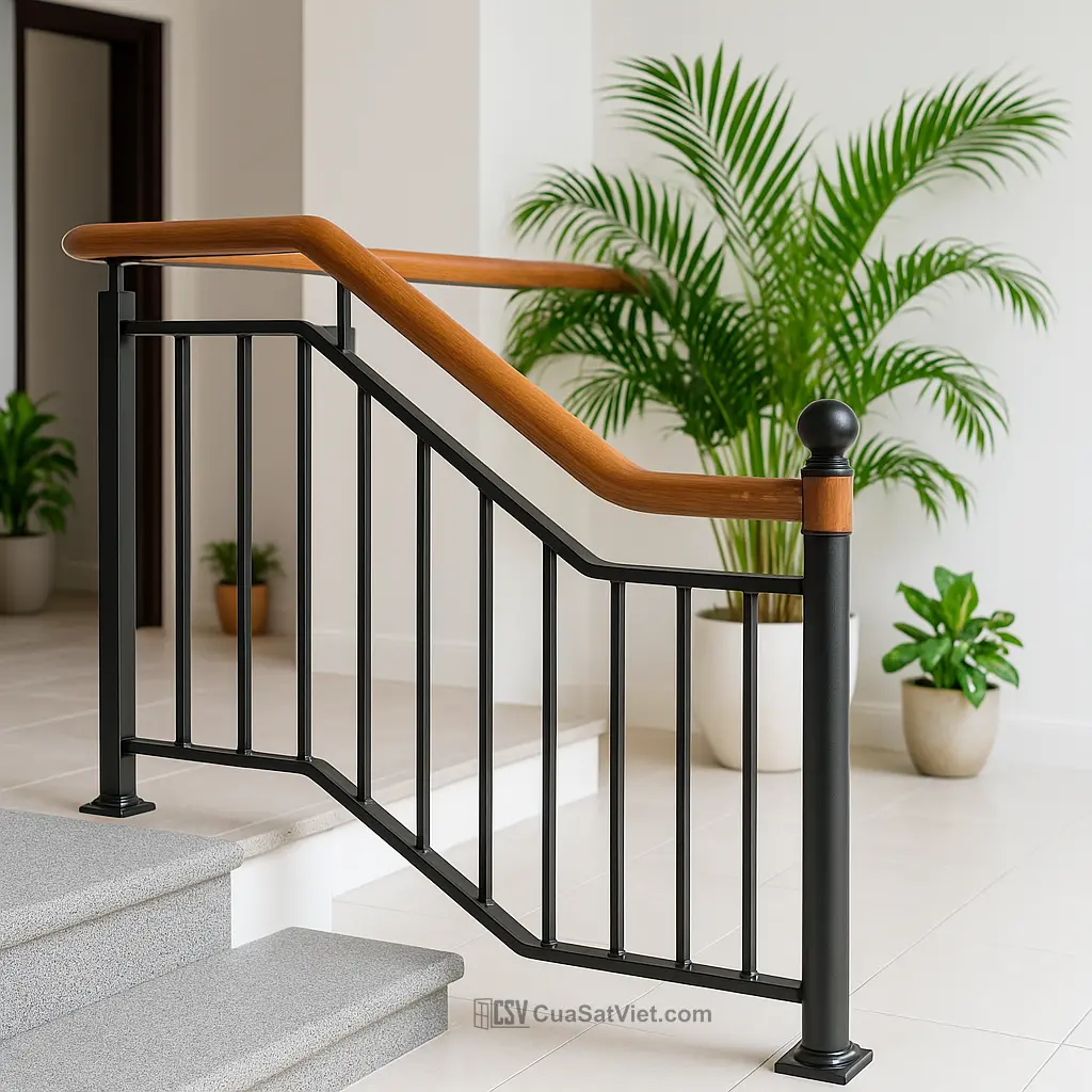 Thiết kế tinh tế giúp lan can sắt cầu thang phù hợp mọi phong cách.
