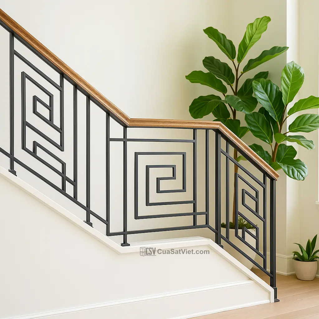 Mẫu mới nhất hứa hẹn mang đến đột phá cho lan can sắt cầu thang.