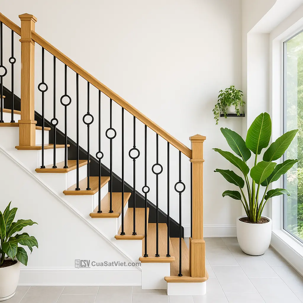 Cầu thang sắt mỹ thuật Hàn Quốc lấy cảm hứng từ lối sống hiện đại và thanh lịch
