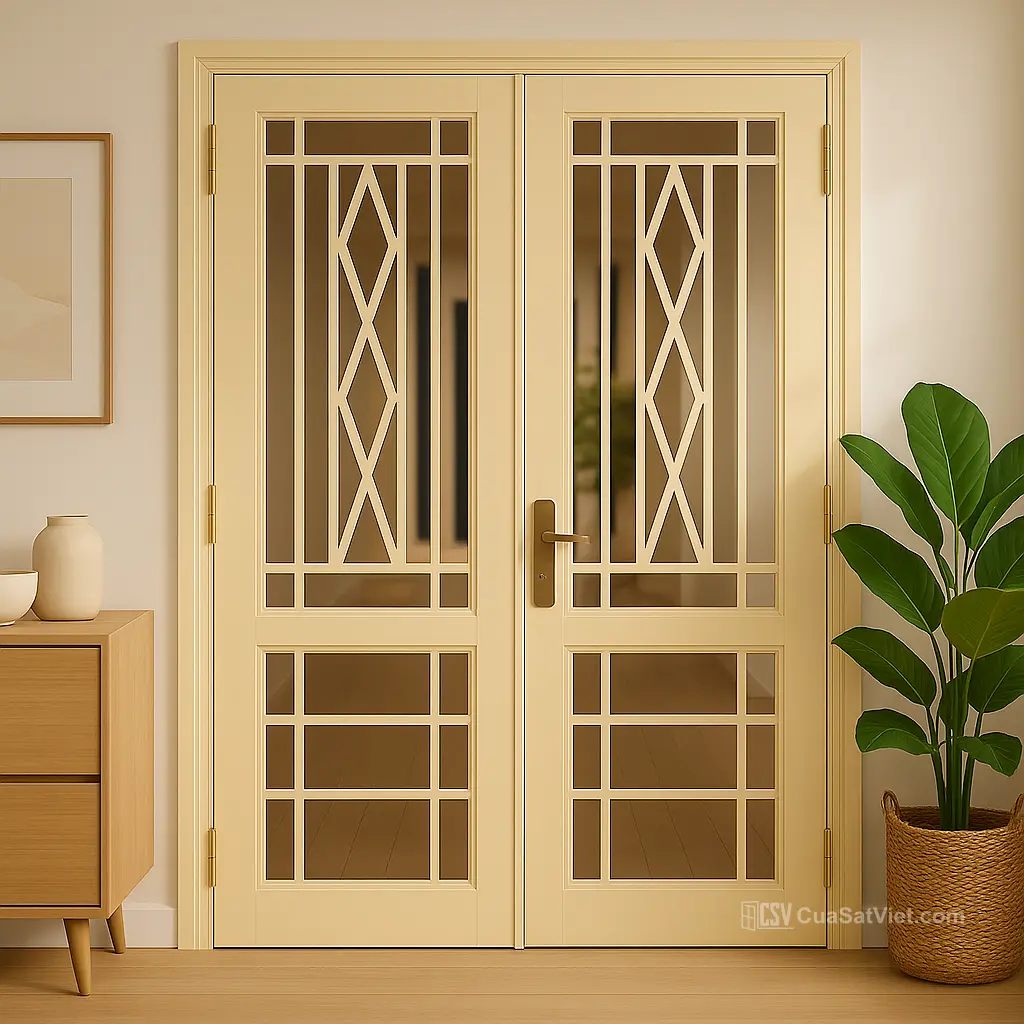 Cửa sắt chung cư cửa chớp lấy gió hiệu quả, thích hợp nơi cần thông thoáng
