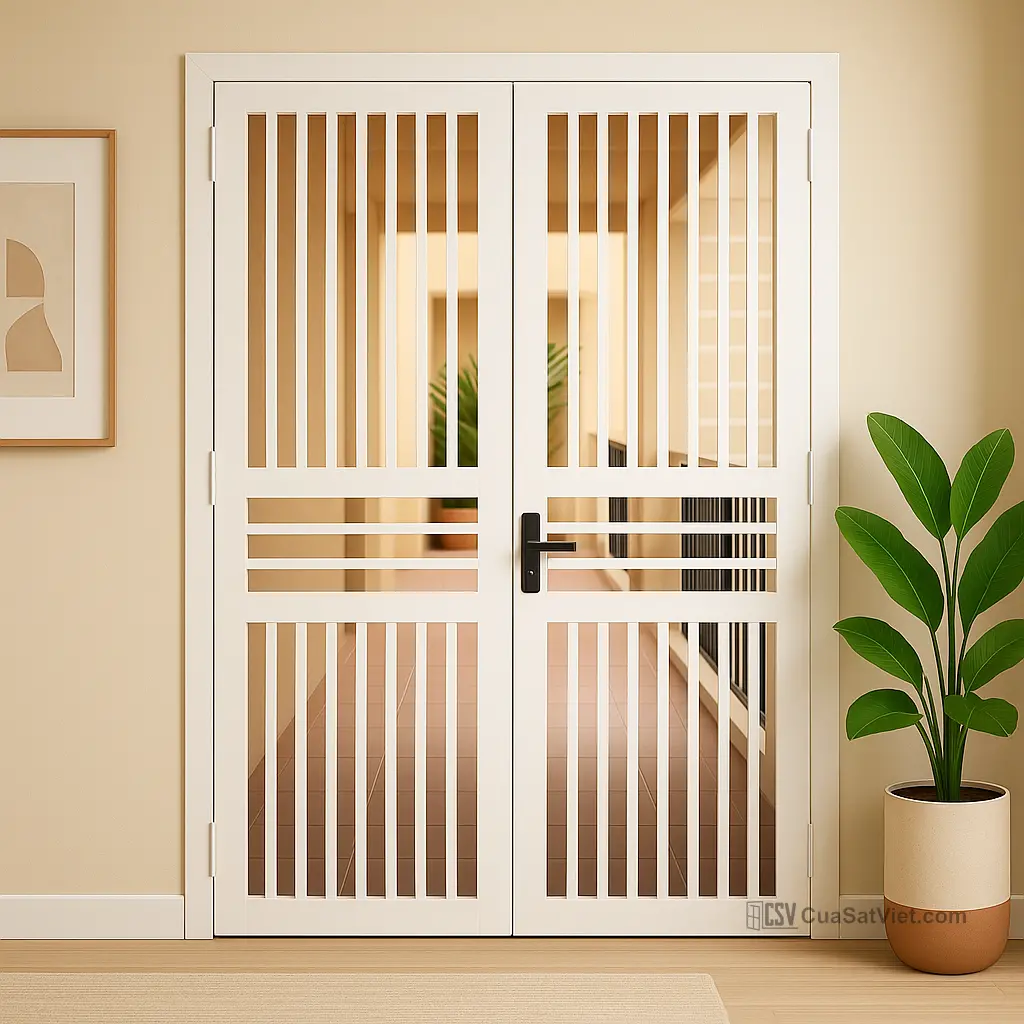 Mẫu cửa sắt chung cư cách điệu độc đáo, nổi bật cá tính riêng của gia chủ