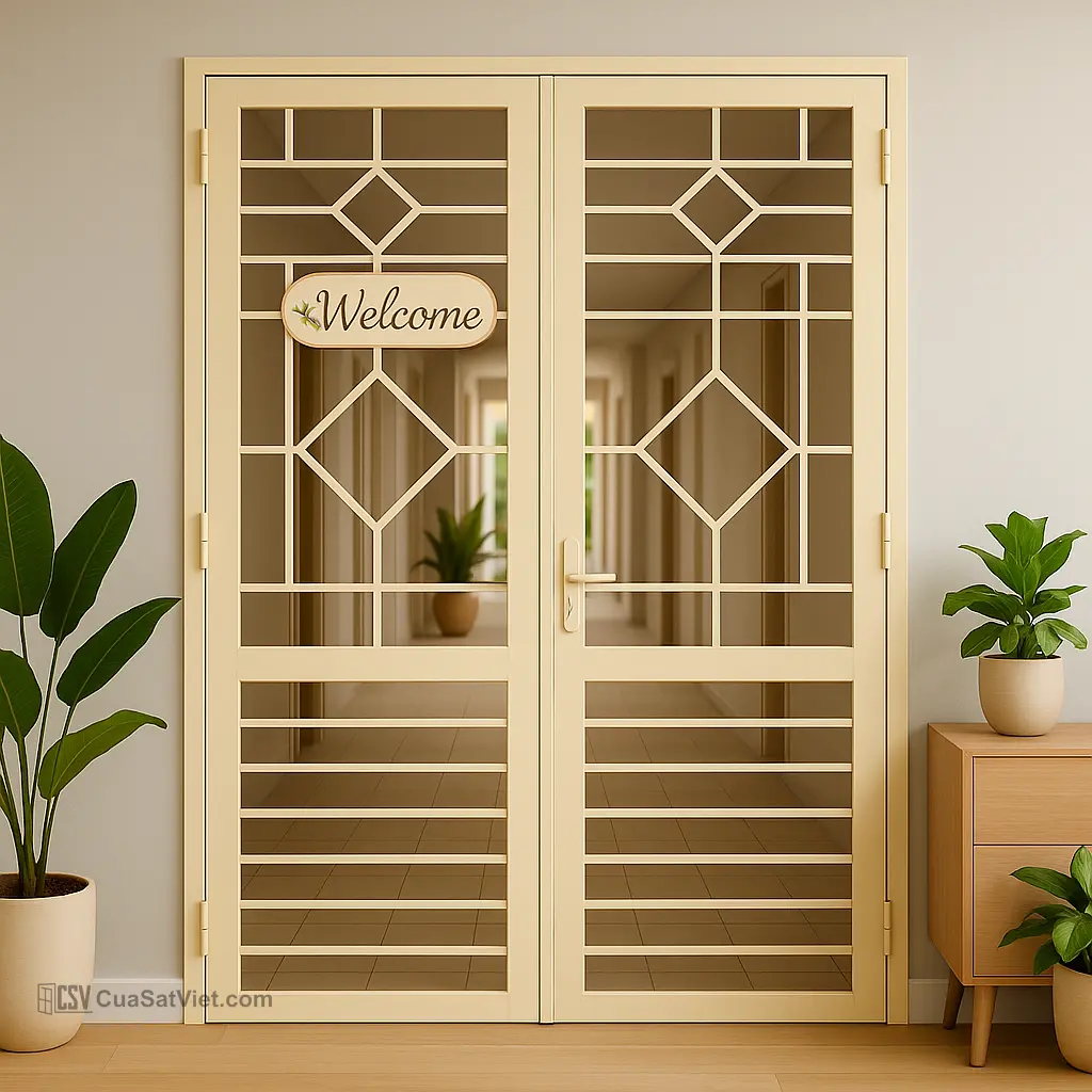 Cửa sắt chung cư mở lên linh hoạt cho khu vực nhà xe hoặc kho chứa đồ