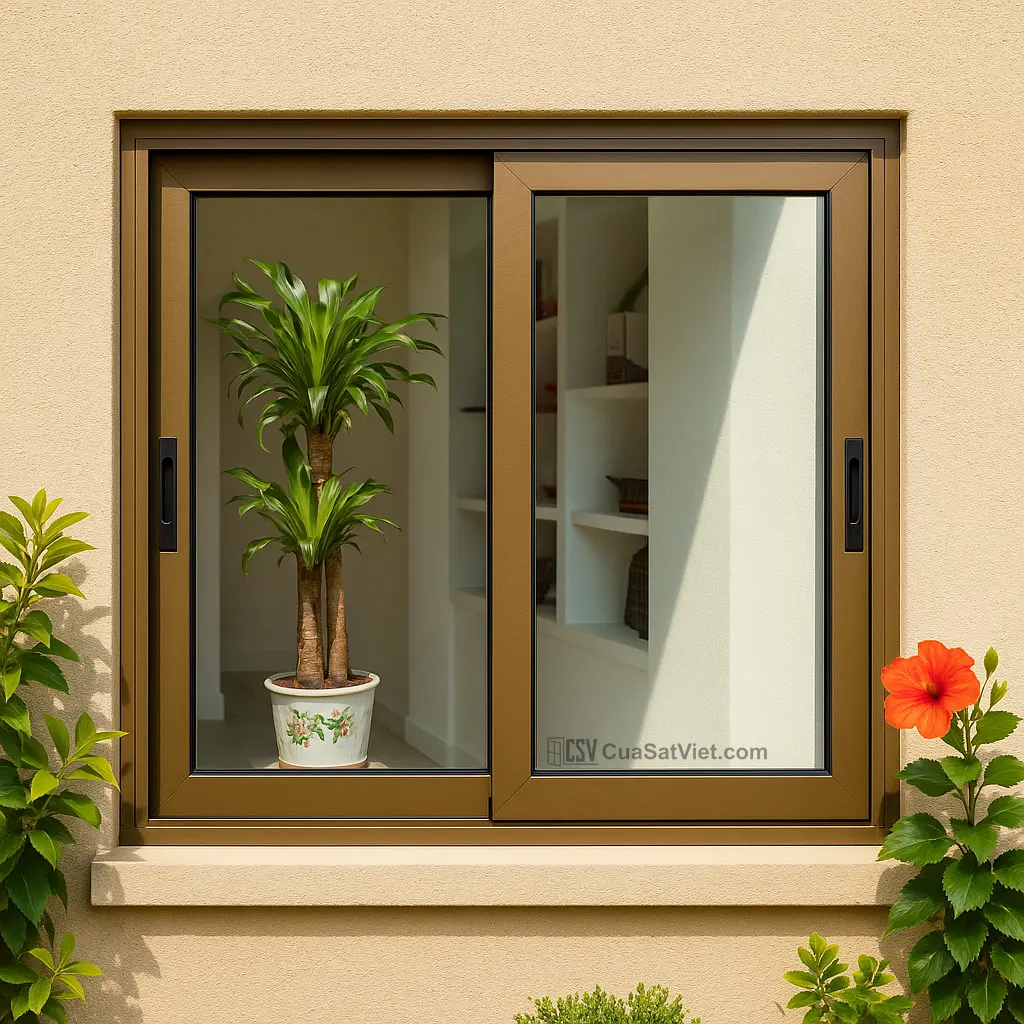 Cửa sổ sắt mở song song giúp đón gió từ nhiều hướng, tối ưu thông khí