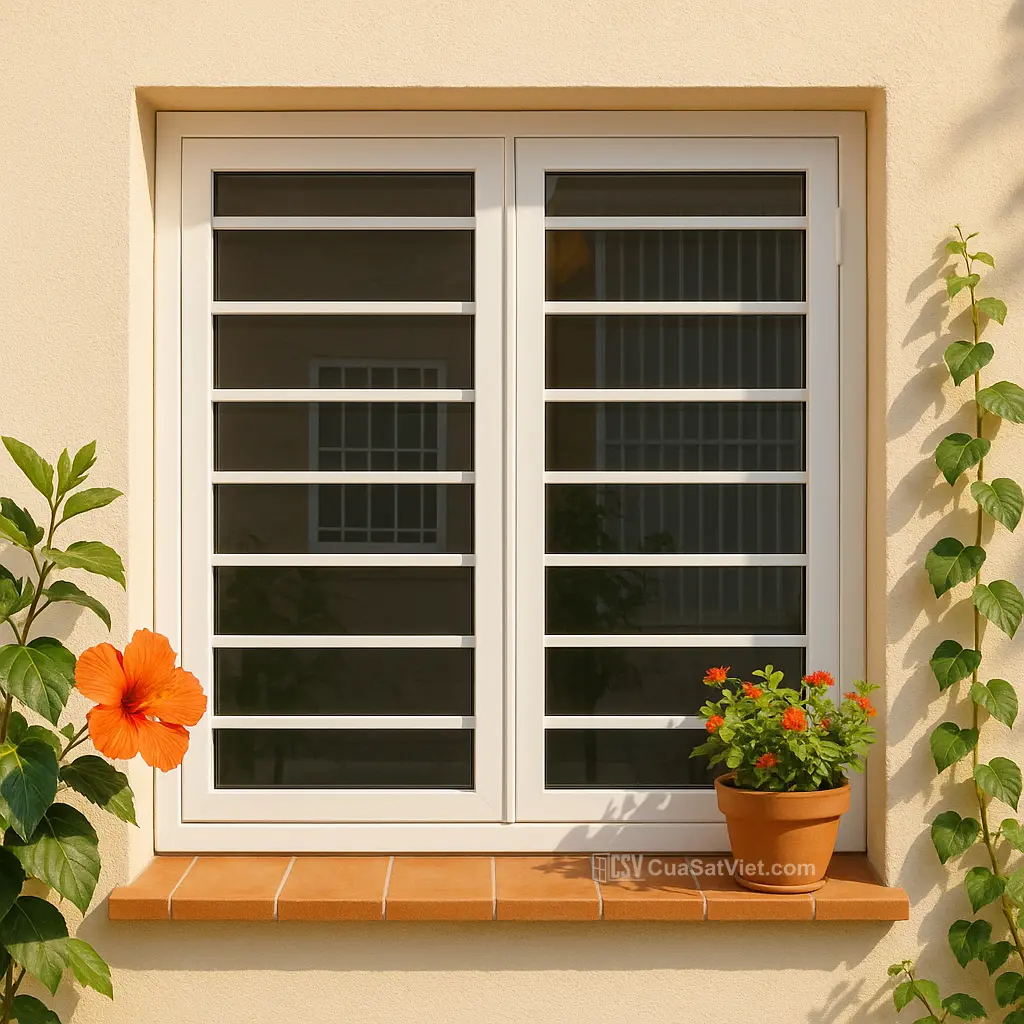 Cửa sổ sắt kiểu Nhật tối giản, thanh lịch, mang cảm hứng Á Đông