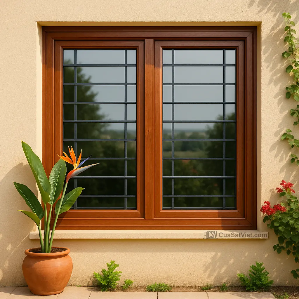 Cửa sổ sắt hiện đại gam màu tối giản, phù hợp nội thất trẻ trung