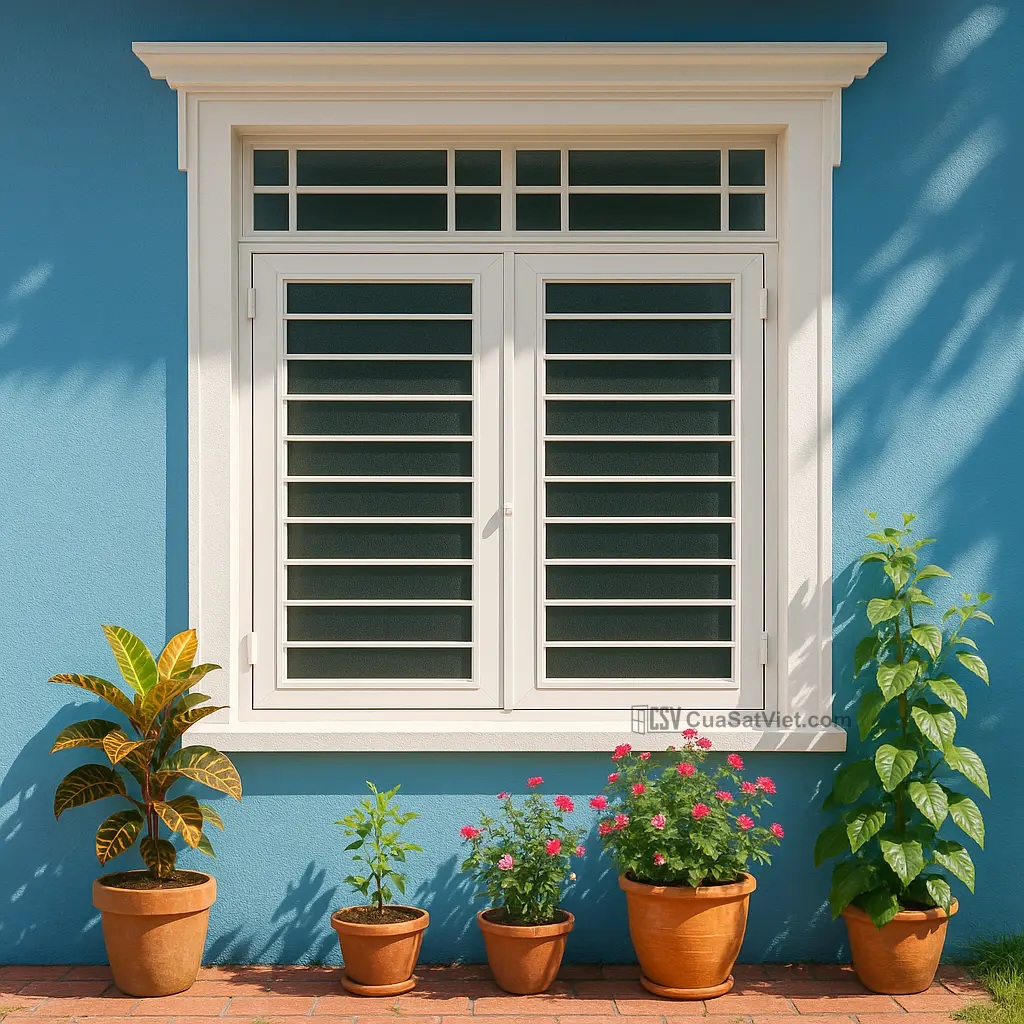 Cửa sổ sắt giả gỗ kết hợp nét sang trọng và độ bền vượt trội